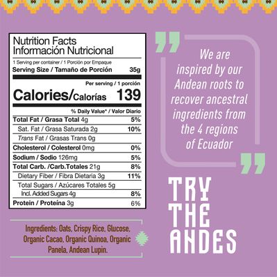 Wipala Protein Bars - Cacao : Made with Quinoa and Andean Lupin, Vegan, Nut Free, Gluten Free, Non-GMO, 12 Pack