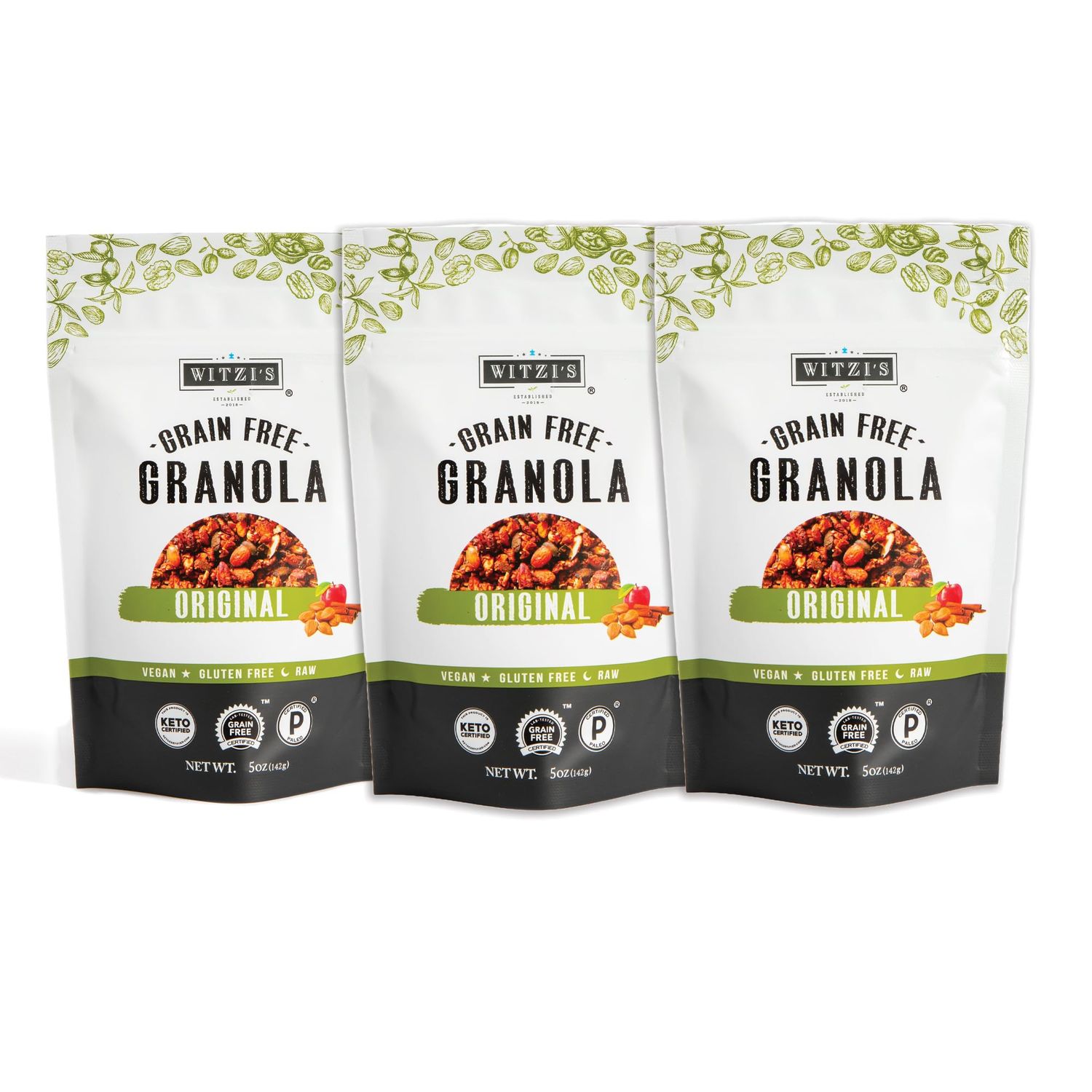 Witzi&#39;s Grain Free Granola - Original 5oz (Pack of 3)