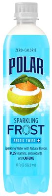Polar Frost Arctic Twist Sparkling Water 17 oz Plastic Bottles - Pack of 24