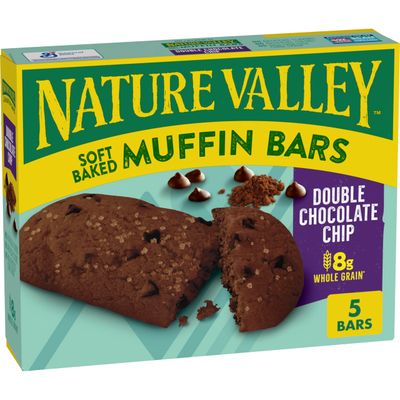 Nature Valley Soft Baked Muffin Bars, Double Chocolate Chip, Made With Whole Grain, 5 Count, 6.2 oz