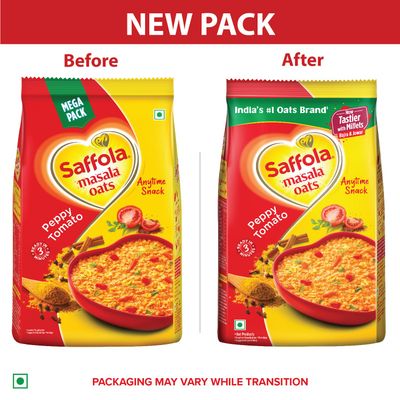 Saffola Masala Oats Peppy Tomato 500 grams (17.63 oz) - Vegetarian