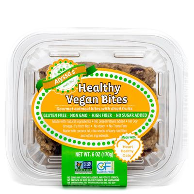 Alyssas Vegan Oatmeal Bites  Gluten Free Cookies, Healthy Snacks from the Bakery  Dairy Free, Sugar Free, Low Carb, Keto Protein Snacks  Gluten Free Snacks for Kids  8 Cookies per box, 1 Pack