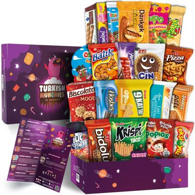 Maxi International Snack Box | Premium Exotic Foreign Snacks | Unique Snack Food Gifts Included | Try Extraordinary Turkish Snacks | Candies from Around the World | 21 Full-Size Snacks