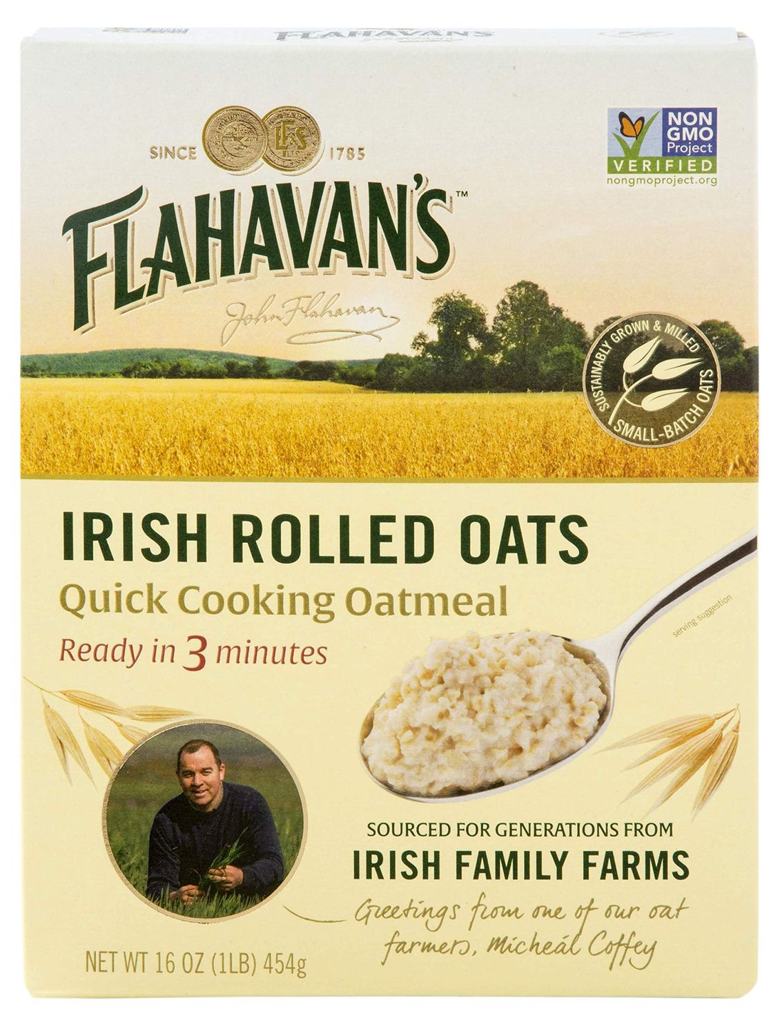 Flahavan&#39;s Quick Cooking Oatmeal 16 Pack of, irish rolled oats, 96 Ounce, (Pack of 6)