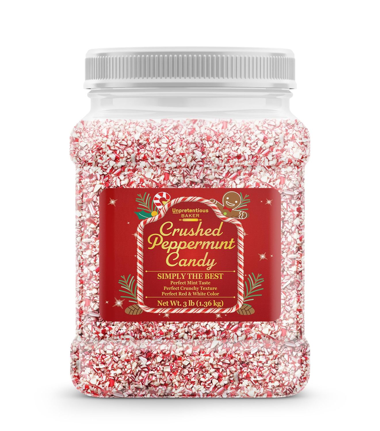 Crushed Peppermint Candy Pieces By Unpretentious, 3 lb, Cookies, Brownies &amp; Other Treats