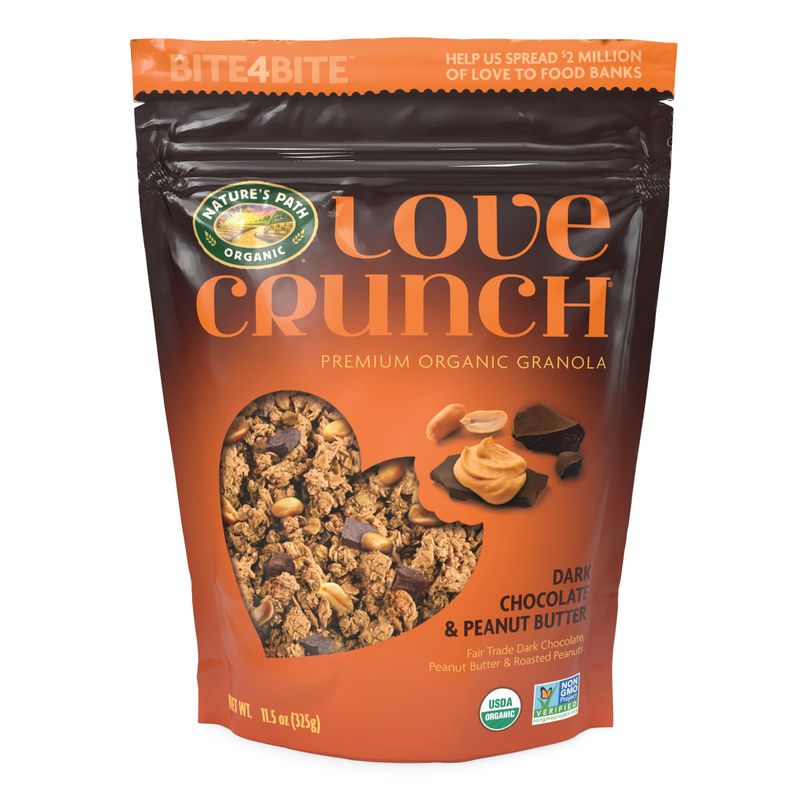 Love Crunch Organic Dark Chocolate and Peanut Butter Granola, 11.5 Ounce (Pack of 6), Non-GMO, Fair Trade, by Nature&#39;s Path