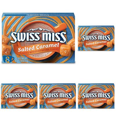 Swiss Miss Salted Caramel Flavored Hot Cocoa Mix, 1.38 oz 8 ct (Pack of 5)