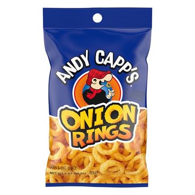 Andy Capp&#39;s Beer Battered Onion Rings Baked Oat and Corn Snacks, 2 oz. (Pack of 12)