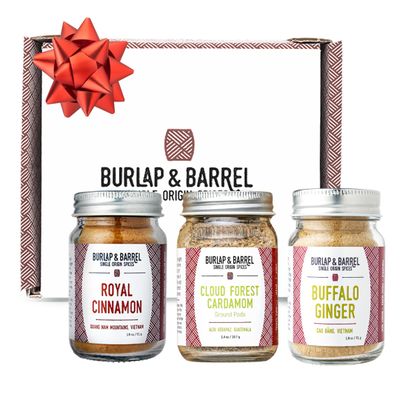 Burlap &amp; Barrel 3pk Sweet Spice Set - As seen on Shark Tank! - 3 Full Size Jars including Royal Cinnamon, Cloud Forest Cardamom, &amp; Buffalo Ginger - Birthday &amp; Father&#39;s Day Gift Ideas - Gift for Mom