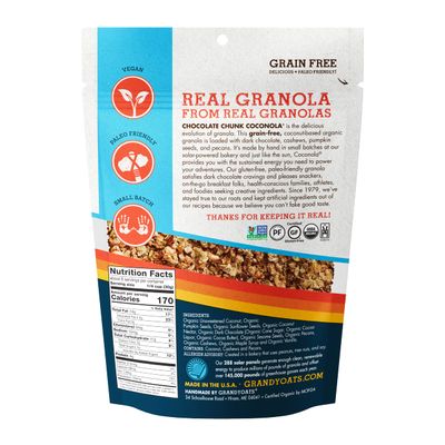 Grandyoats Organic Granola, Chocolate Chunk Coconola, 9 Oz