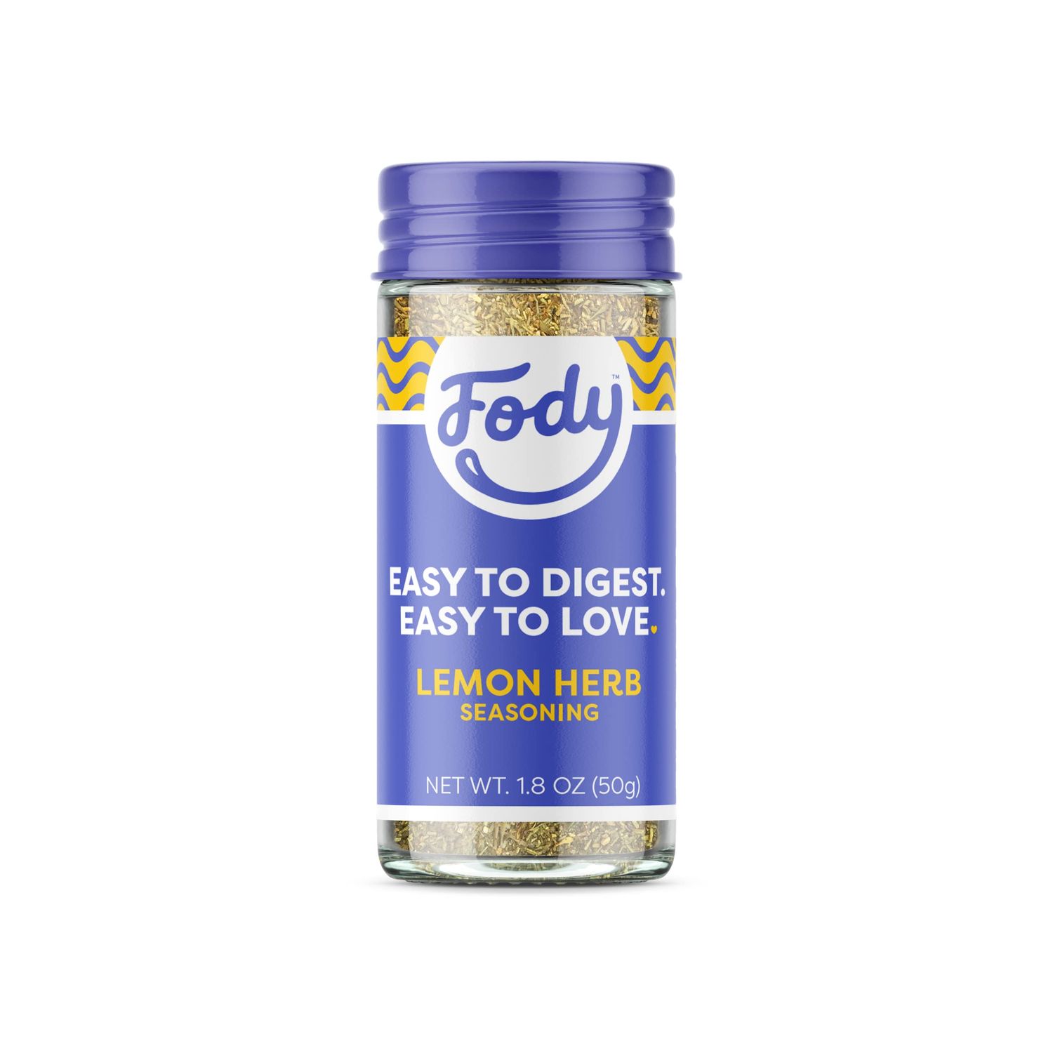 Fody Foods Vegan Lemon Herb Seasoning, Flavorful Grilling Seasoning, Low Fodmap Certified, Sensitive Recipe, Gut &amp; IBS Friendly, 1.8 Ounce