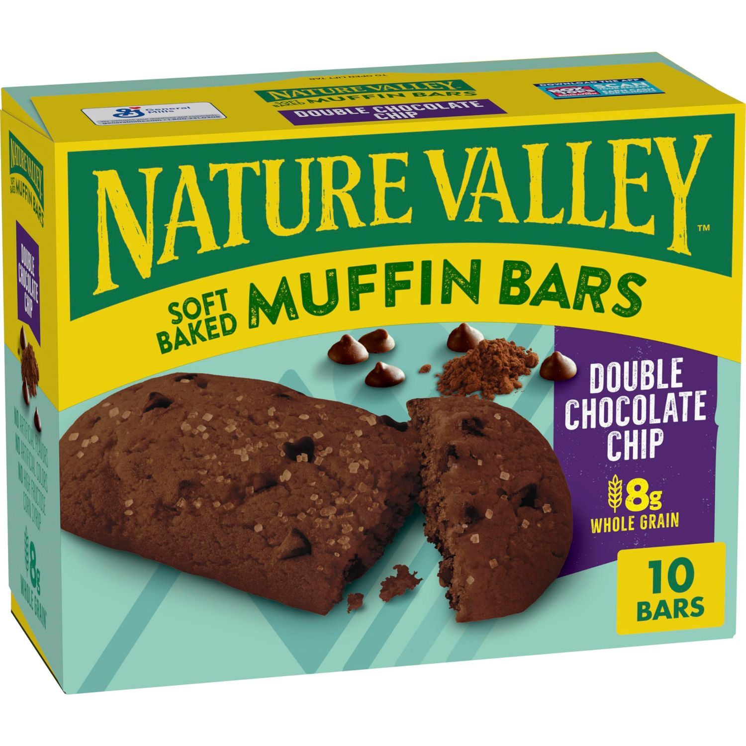 Nature Valley Soft Baked Muffin Bars, Double Chocolate Chip, Made With Whole Grain, 10 Count, 12.4 oz