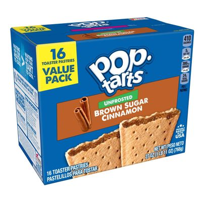 Kellogg&#39;s Pop-Tarts Unfrosted - Toaster Pastries Breakfast for Kids, 16 Count, 27 oz (Unfrosted Brown Sugar Cinnamon)