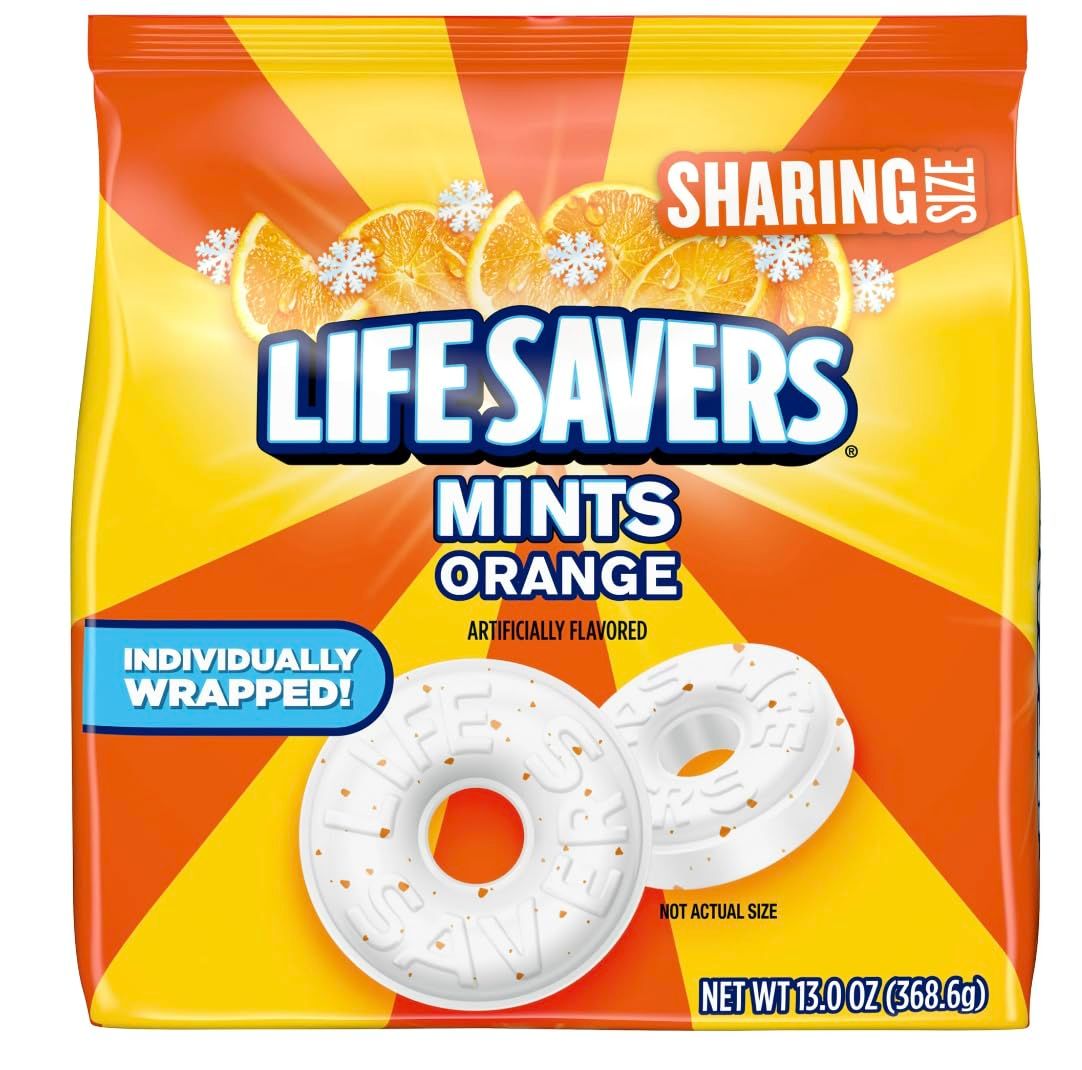 LifeSavers Orange Mints 13 oz Individually Wrapped Bag wExit 28 Bargains Sticker