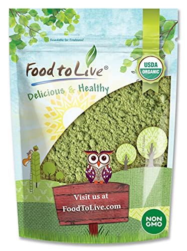 Food to Live Organic Kale Powder, 1 Pound Non-GMO, Made from Raw Dried Whole Leaves, Vegan, Kosher, Bulk, Great for Baking, Juices, Smoothies, Shakes,Tea, and Instant Breakfast Drinks