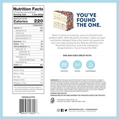 ONE Protein Bars, Sampler Variety Pack, Gluten Free Protein Bars with 20g Protein and 1g Sugar, Pantry Staples, 2.12 oz (8 Count)