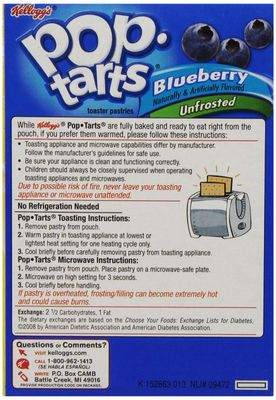 Kellogg's Pop-Tarts Frosted Blueberry Toaster Pastries 8 ct (Pack of 2)