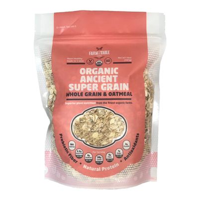 Farm to Table Foods Organic Oatmeal Variety Pack - High Protein, Plant Based, Non-GMO - 3 Pack (Apple Raisin, Whole Grain, Ultimate Organic)