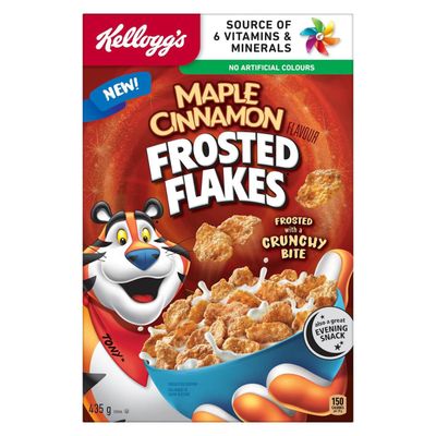 Kellogg&#39;s Maple Cinnamon Frosted Flakes Cereal, 435g/15 oz. Box (Imported from Canada)