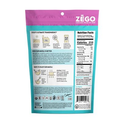 ZEGO Foods Organic Superfood Oatmeal &amp; Muesli, Certified Gluten Free (Apple Cranberry) 13oz