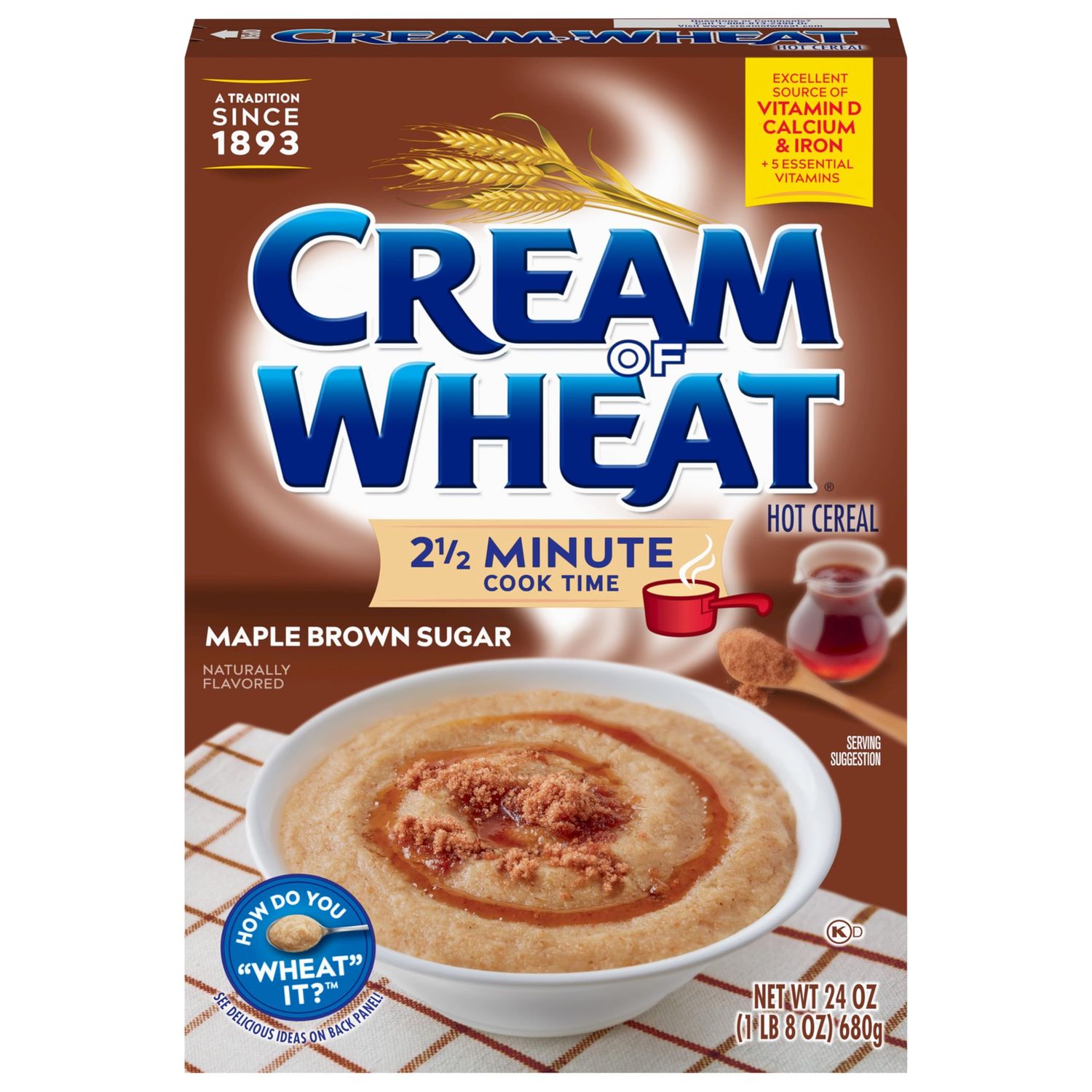 Cream of Wheat, Hot Cereal, Maple Brown Sugar, 24 Ounce