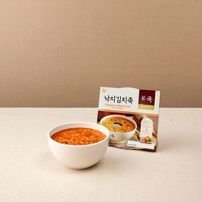 BONJUK Octopus &amp; Kimchi Juk(Porridge) Bowl - Korean soup stew Kfood, Hearty Breakfast Oat Meal - 9.5oz(270g), bowl type