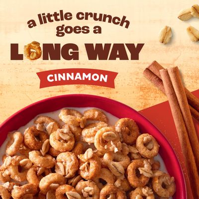 Cheerios Oat Crunch Cinnamon Oat Breakfast Cereal, Family Size, 24 oz