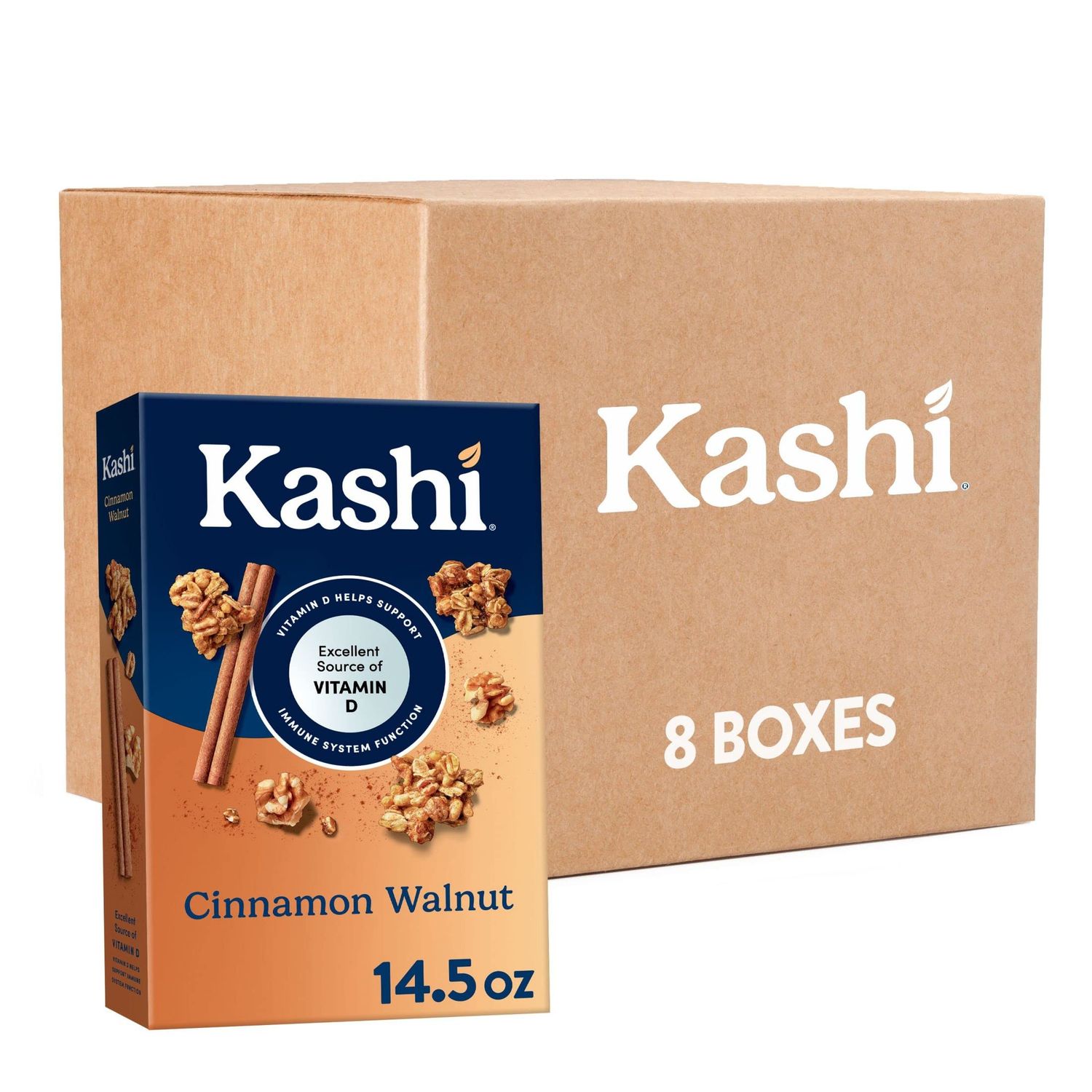 Kashi Ready To Eat Cereal Assorted Cinnamon Walnut 14.5oz 8ct