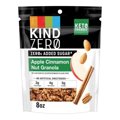 KIND Zero Added Sugar Granola, Apple Cinnamon Nut, Healthy Snacks, Good Source of Fiber, Gluten Free, 5g Protein, 1 Count