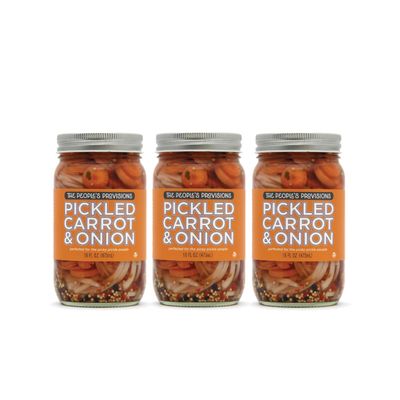 The People&#39;s Provisions - Pickled Carrot &amp; Onion 16oz - Taqueria Style Pickled Sliced Carrots and Onions (3-pack)