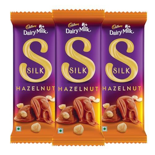 Cadbury Dairy Milk Silk Hazelnut Chocolate Bar, 143 g (Pack of 3)