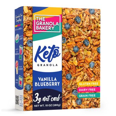 TGB Blueberry Keto Granola | 3g Net Carb Cereal | Gluten Free Low Carb Nut Snack, 10 Ounces