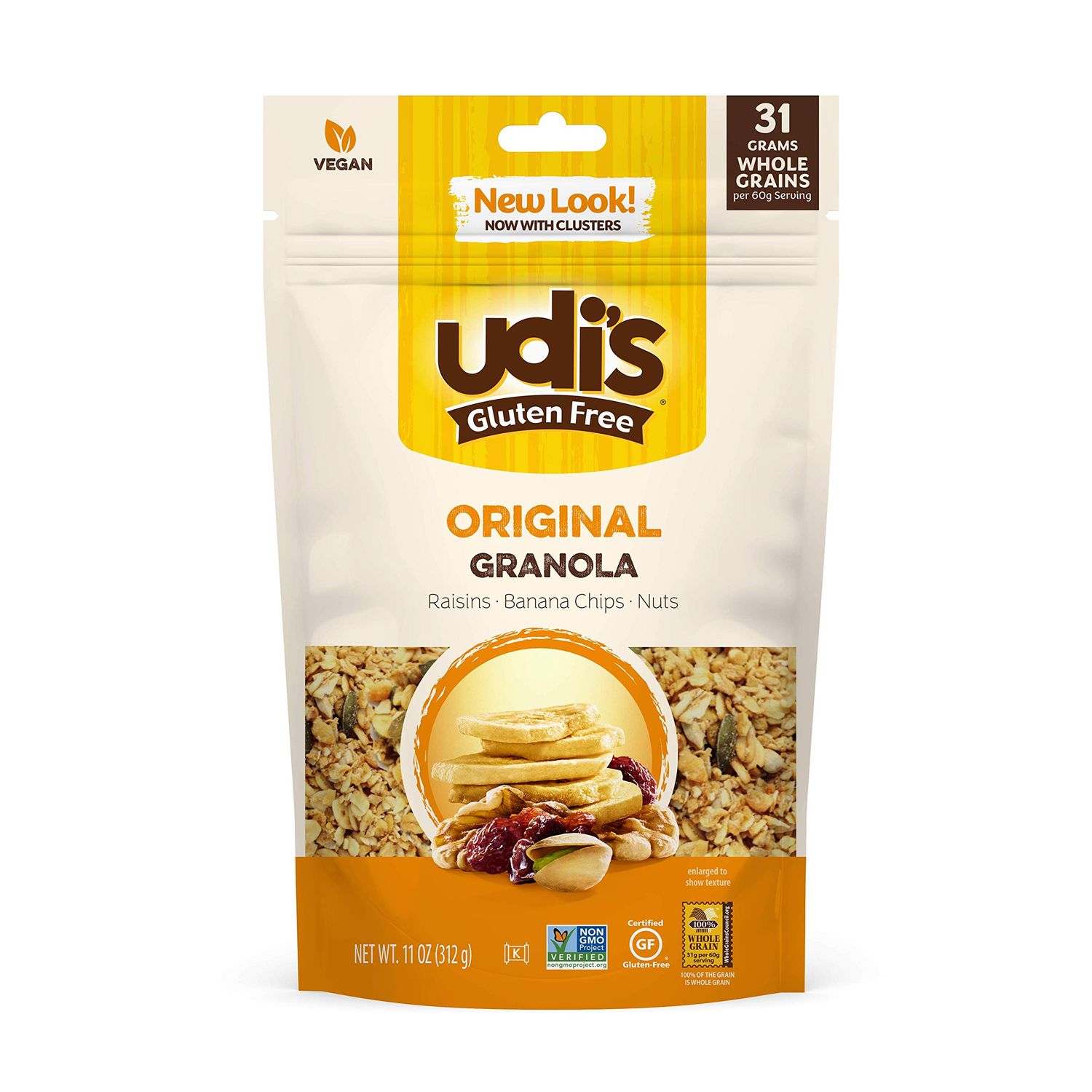 Udi&#39;s Gluten Free Original Granola, Dairy Free and Egg Free, 11 Ounce (Packaging May Vary)