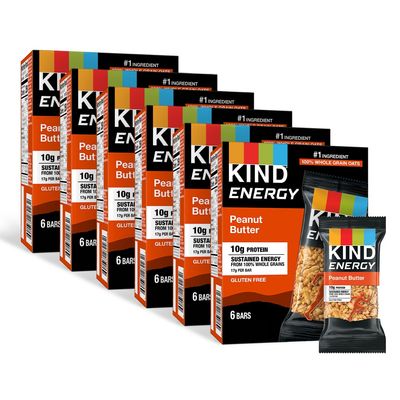 KIND Energy Bars, Peanut Butter, Healthy Snacks, Gluten Free, 10g Protein, 30 Count