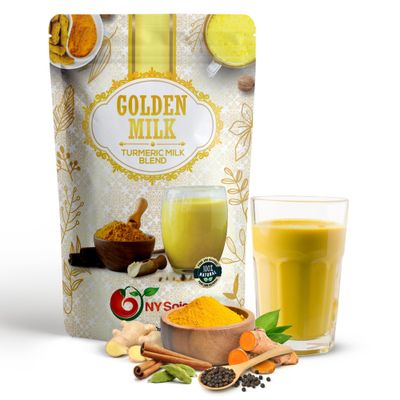 NY SPICE SHOP Golden Milk Superfood Powder - 4 Oz (Ounce) Instant Latte Mix Superfood with Turmeric - Superfood Blend of Turmeric, Cinnamon, Ginger, Black Pepper, Nutmeg, Green Cardamom