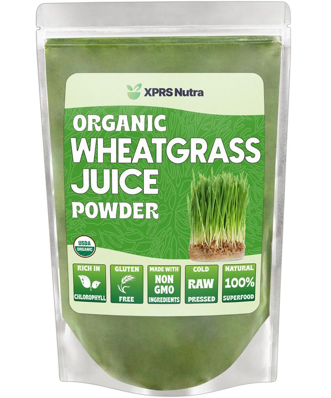 XPRS Nutra Organic Wheatgrass Juice Powder - Sustainably Grown - Instant Wheat Grass Juice Powder Made from Concentrated Juice - More Potent Than Organic Wheatgrass Powder - 8 Ounce