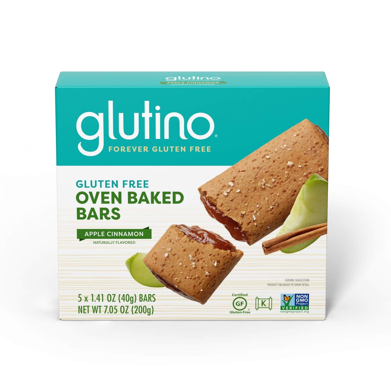 Glutino Gluten Free Oven Baked bar, Apple Cinnamon, Naturally Flavored, 5 ct (Pack of 12)