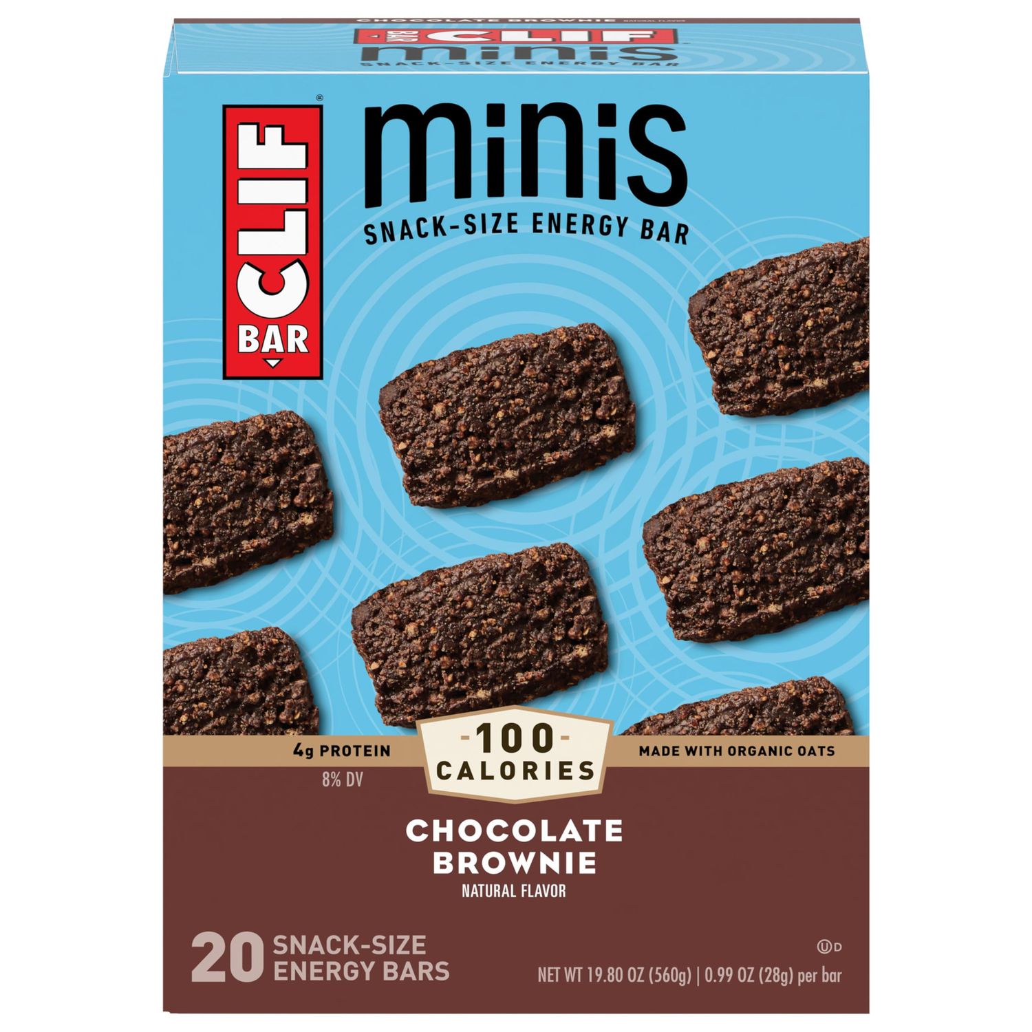 Clifbar Clif Bars Mini Chocolate Brownie, Box of 20