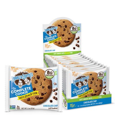 Lenny &amp; Larry&#39;s The Complete Cookie Snack Size, Chocolate Chip, Soft Baked, 8g Plant Protein, Vegan, Non-GMO 2 Ounce Cookie (Pack of 12)