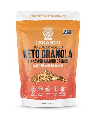 Lakanto Cinnamon Almond Crunch Granola - Delicious Snack, Quick Breakfast Cereal, Keto Friendly, Monk Fruit Sweetener, No Sugar Added, Vegan, Gluten Free, Grain Free, Low Net Carbs (11 Oz)