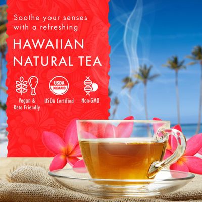 Mana Hibiscus Tea - Herbal Black Tea - All Natural Wellness Tea - Refreshing, Uplifting and Energizing Tea with Cinnamon &amp; Mint - Supports Immune Health 20 Tea Bags