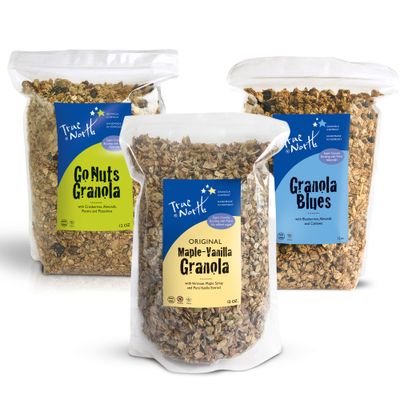 True North Granola - Granola Variety Pack - Maple Vanilla, Granola Blues &amp; Go Nuts Granola, All Natural, Non-GMO, 12 oz. (Pack of 3)