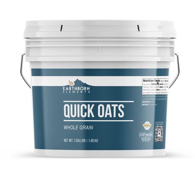 Earthborn Elements Quick Oats 1 Gallon, Bulk Size, Quick Breakfast, Whole Grain Oats