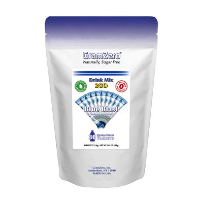 GramZero 2GO Sticks - Blue Blast, Zero Calorie Sugar Free Drink Mix, Stevia Sweetened, Great For Nutrition Club Loaded Tea To Go Kits