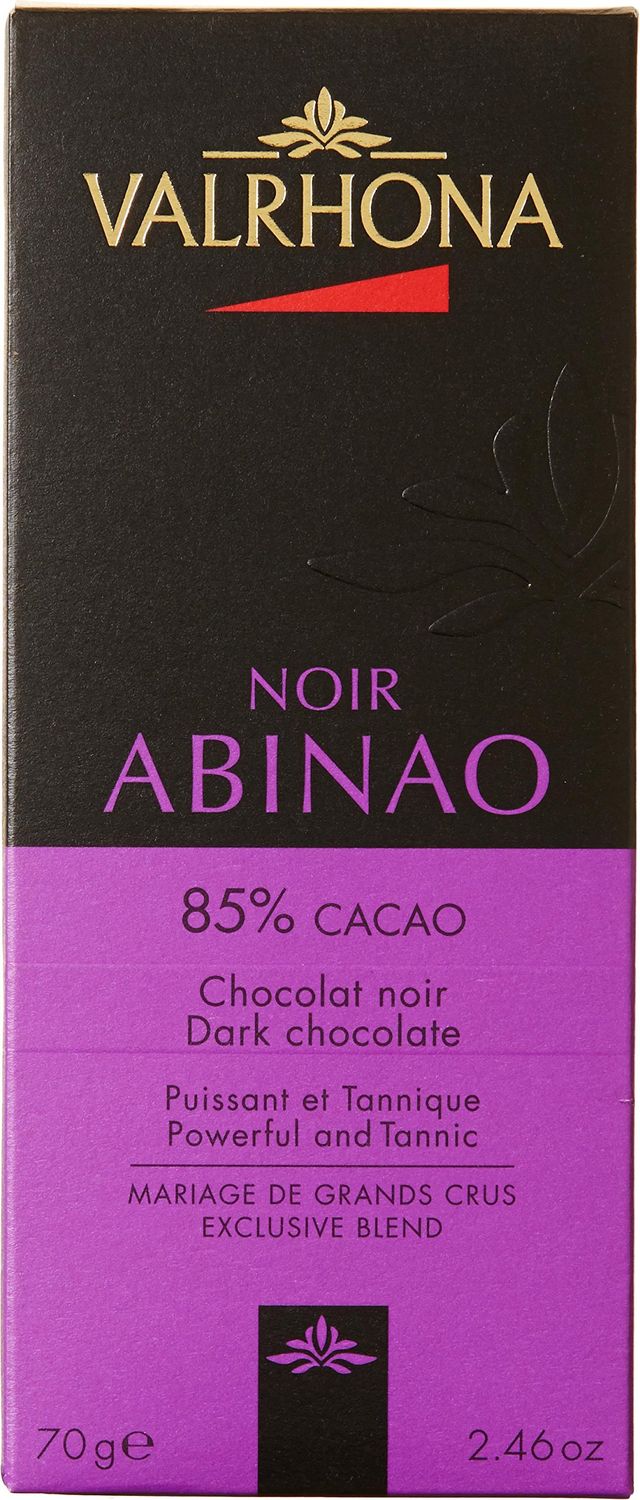 Valrhona Gourmet Dark Chocolate Bars Abinao 85% Cocoa, 2 bars 2x2.47oz