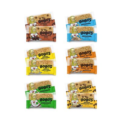 Bobo&#39;s Oat Bar Sampler Pack - Vegan - Non GMO - Plant Based - 6 flavors (12 count) Convenient On-The-Go Breakfast or Snack