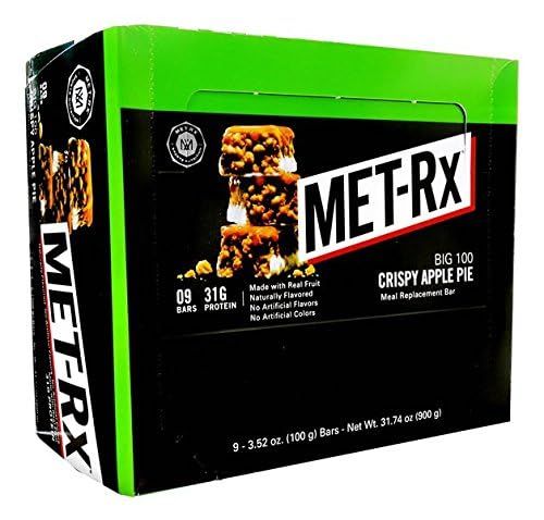 Product Of Met-Rx Big100, Bar - Colossal Crispy Apple Pie, Count 9 (3.52 oz ) - Nutrition Bar With Protein / Grab Varieties &amp; Flavors