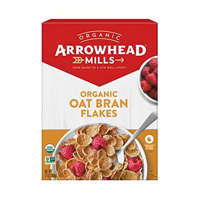 Arrowhead Mills Organic Cereal, Oat Bran Flakes, 12 oz. Box (Pack of 12)