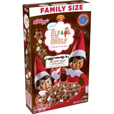 The Elf on the Shelf Breakfast Cereal, Christmas Snacks, Family Size, Hot Cocoa with Marshmallows, 12.2oz Box (1 Box)