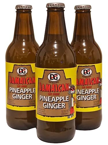 D&amp;G Jamaican Sof Drink Genuine Glass Bottles 3pk (Pineapple Ginger, 12 fl oz)